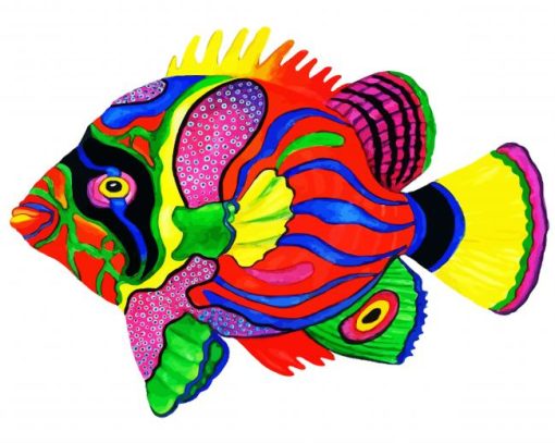 Colorful Tropical Fish paint by numbers