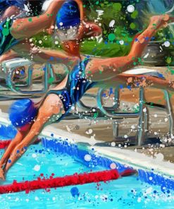 Competitive Swimming paint by numbers