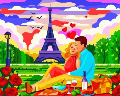 Couple In Paris paint by numbers
