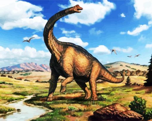 Diplodocus Dinosaur paint by numbers