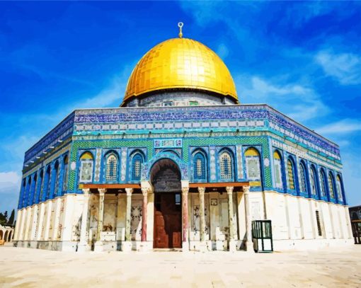 Dome Of The Rock Al Aqsa Mosque paint by numbers