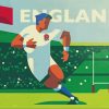 Illustration England Rugby paint by numbers