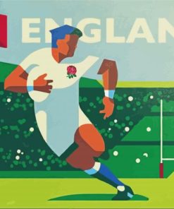 Illustration England Rugby paint by numbers