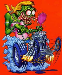 Female Rat Fink paint by numbers