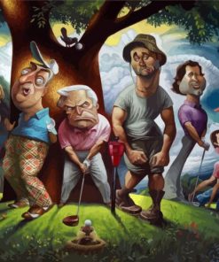 Funny Golfers Caricatures paint by numbers