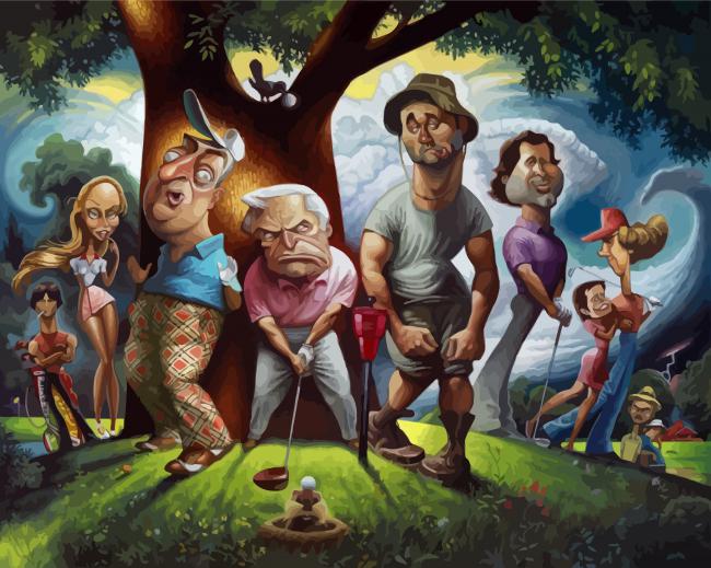 Funny Golfers Caricatures paint by numbers