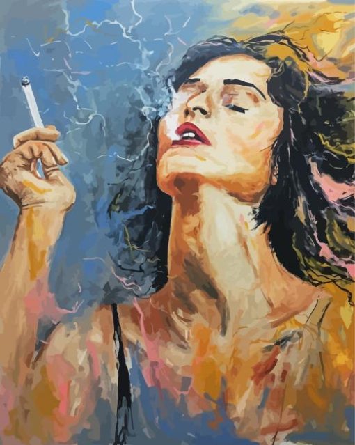 Girl Smoking Art paint byb numbers