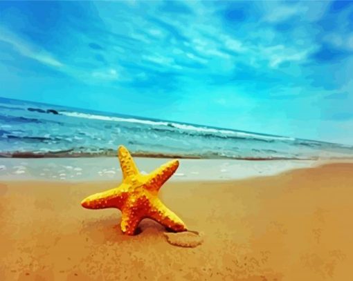 Golden Starfish paint by numbers