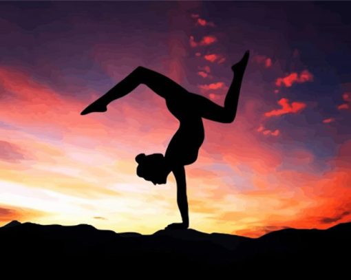 Silhouette Of Gymnastic Girl paint by numbers