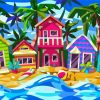 Colorful Hawaiian Houses paint by numbers