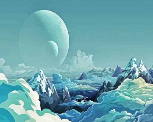 Aesthetic Iceberg Planet paint by numbers