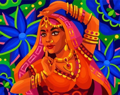 Indian Woman Art paint by numbers