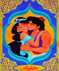 Jasmine And Aladdin paint by numbers