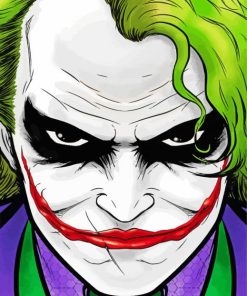 Joker Close Up Character paint by numbers