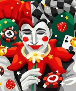 Joker With Cards Art paint by numbers