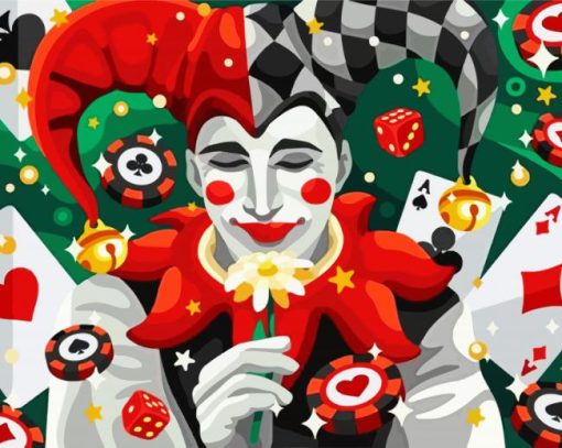 Joker With Cards Art paint by numbers