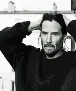 Black And White Keanu Reeves paint by numbers