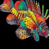 Colorful Pterois Lionfish paint by numbers