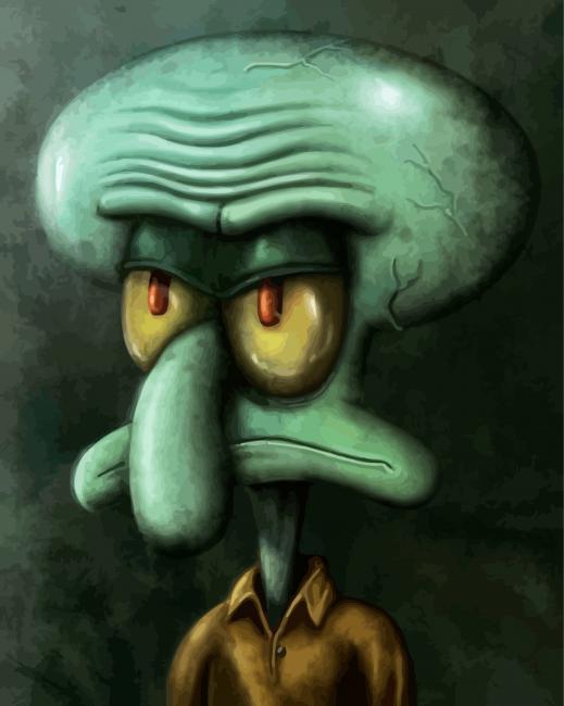 Mad Squidward paint by numbers
