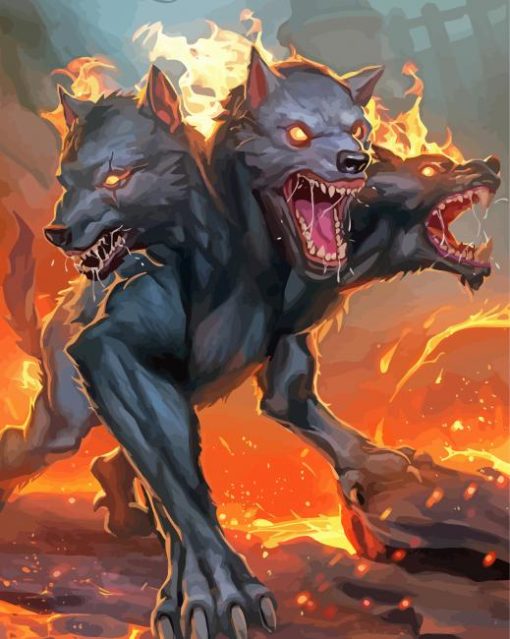 Wild Cerberus Character paint by numbers