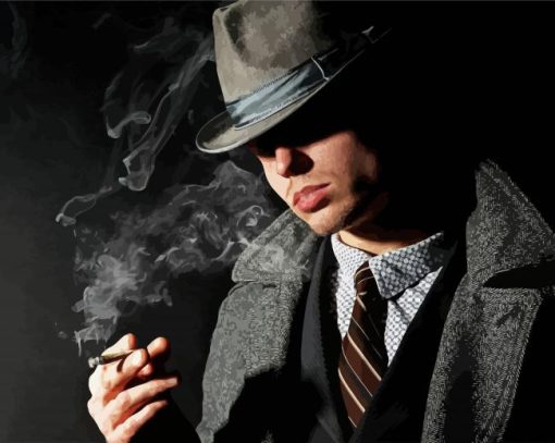 Mafia Man Smoking paint by numbers