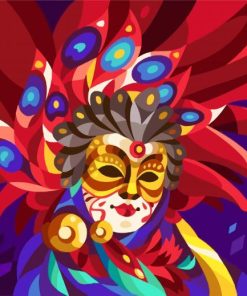 Masked Lady Art paint by numbers