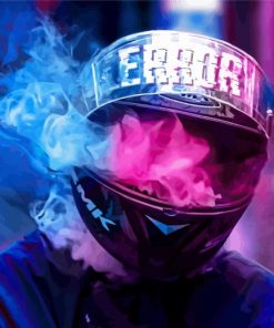 Motocross And Smoke paint by numbers