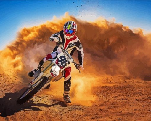 Motocross Race paint by numbers