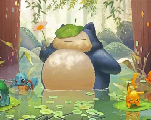 Snorlax Character paint by numbers