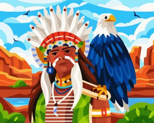 Native And Eagle paint by numbers