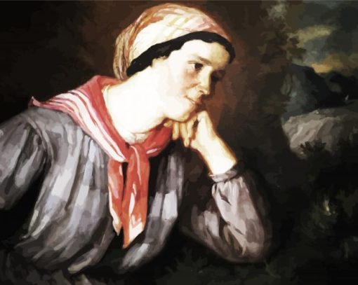 Peasant Girl With A Scarf paint by numbers
