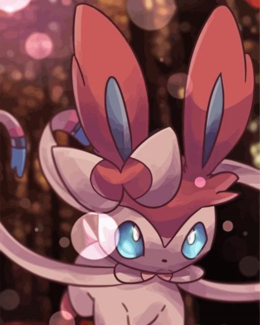 Pink Sylveon Character paint byb numbers