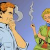 Couple Smoking Pop Art paintt by numbers