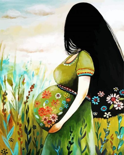 Aesthetic Pregnant Woman Art paint by numbers