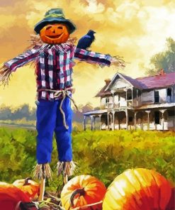 Pumpkin Patch Scarecrow paint by numbers