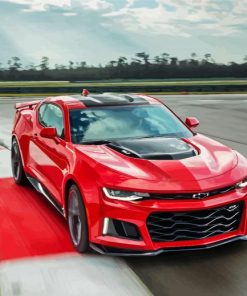 Luxury Red Chevrolet Camaro paint by numbers