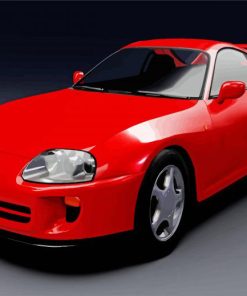 Red Mazda MX5 Miata paint by numbers