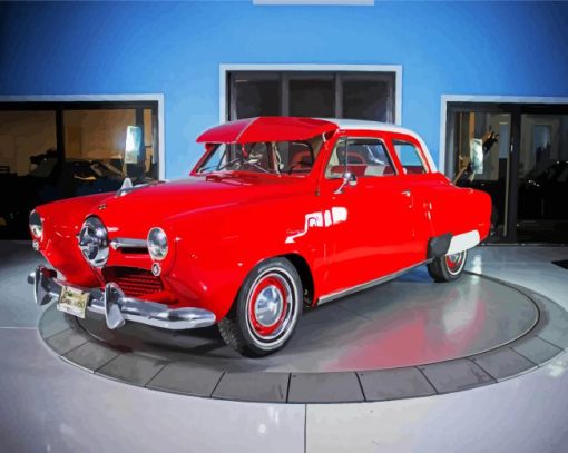 Red Studebaker Car paint by numbers