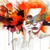 Redhead Splatter Lady paint by numbers