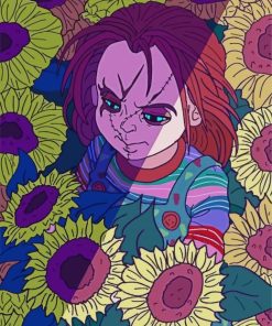 Chucky And Sunflowers paint by numbers