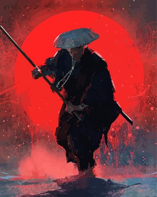 Aesthetic Samurai Art paint by numbers