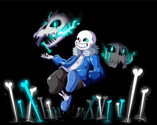 Sans Video Game paint by numbers