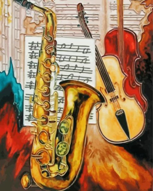 Saxophonist Art paint by numbers