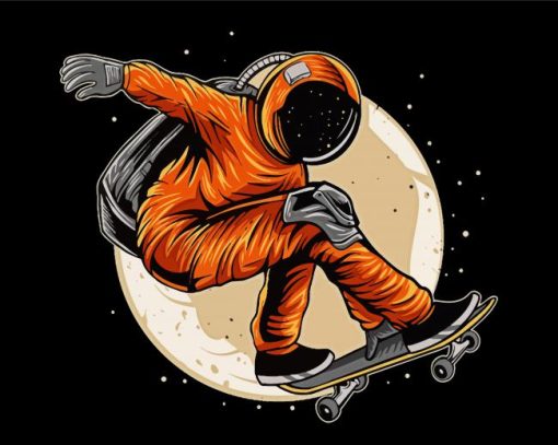Skateboarder Astronaut paint by numbers