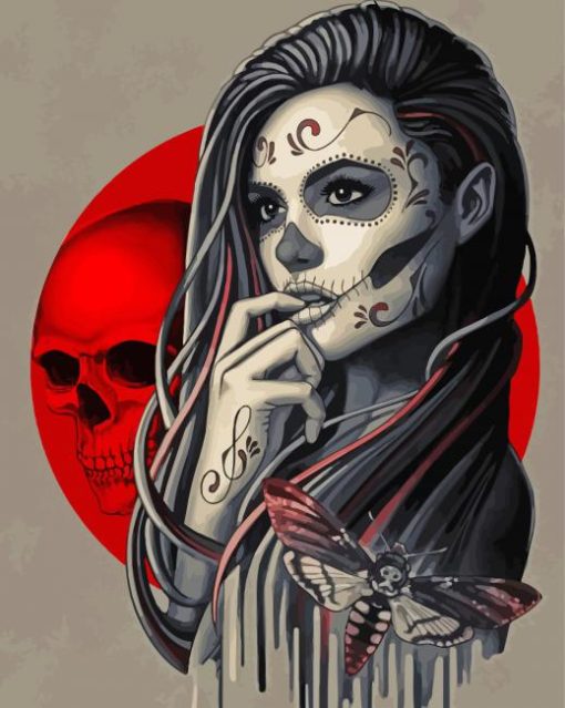 Aesthetic Skull Woman paint by numbers