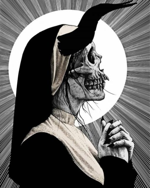 Skull Nun Side Profile paint by numbers