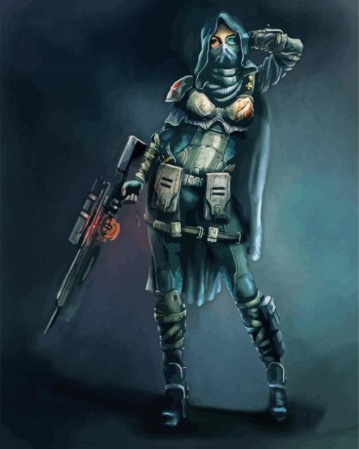 Sniper Lady paint by numbers