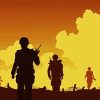 Soldiers In War Silhouette paint by numbers