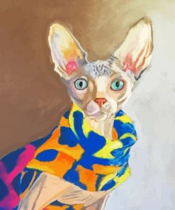 Sphynx Cat With Scarf paint by numbers