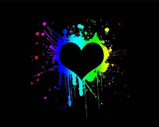 Splatter Heart paint by numbers